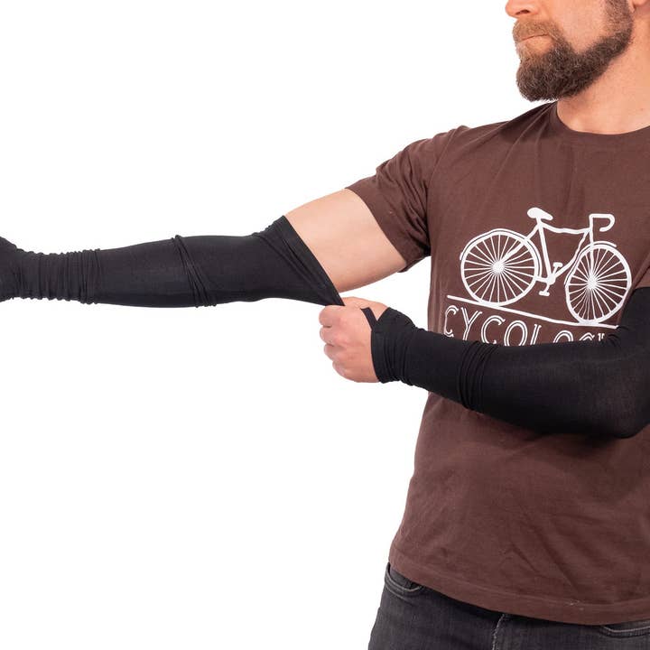 Black 4U Bamboo Arm Sleeves for wholesale on Faire