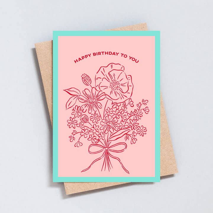 Floral Birthday Greeting Card for wholesale by The Type Club