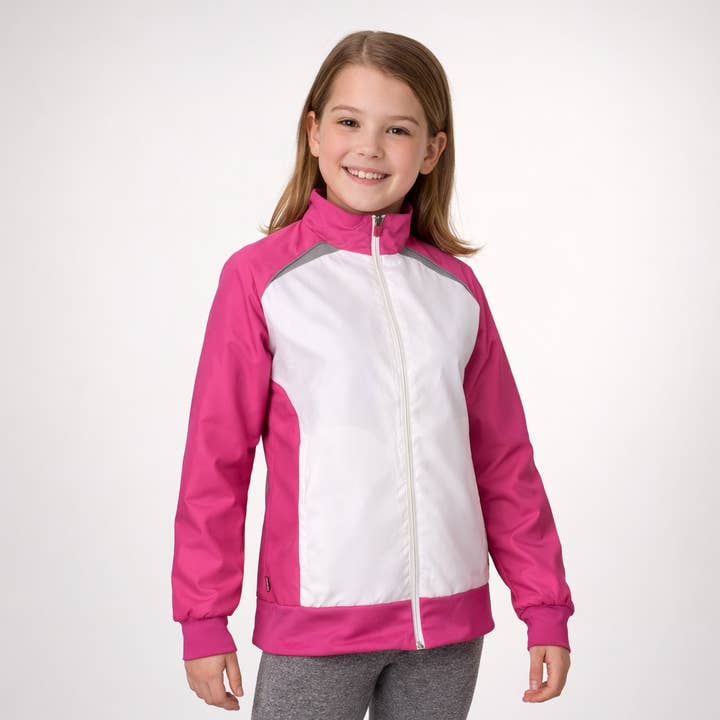 Jaquetas esportivas rosa/branco para meninas da Avento por atacado de NHP International