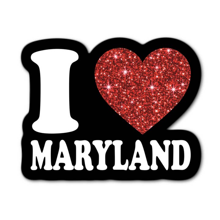 I Love Maryland Glitter Sticker for wholesale by Stick-It Expressions