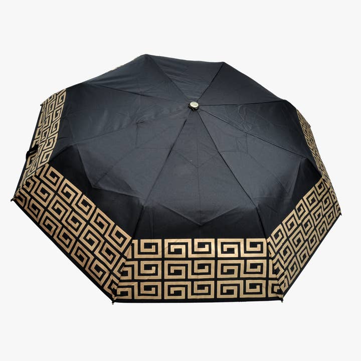 Paraguas plegable automático "GRECHE" | impresión dorada para venta al por mayor de Linea Emme Collezioni