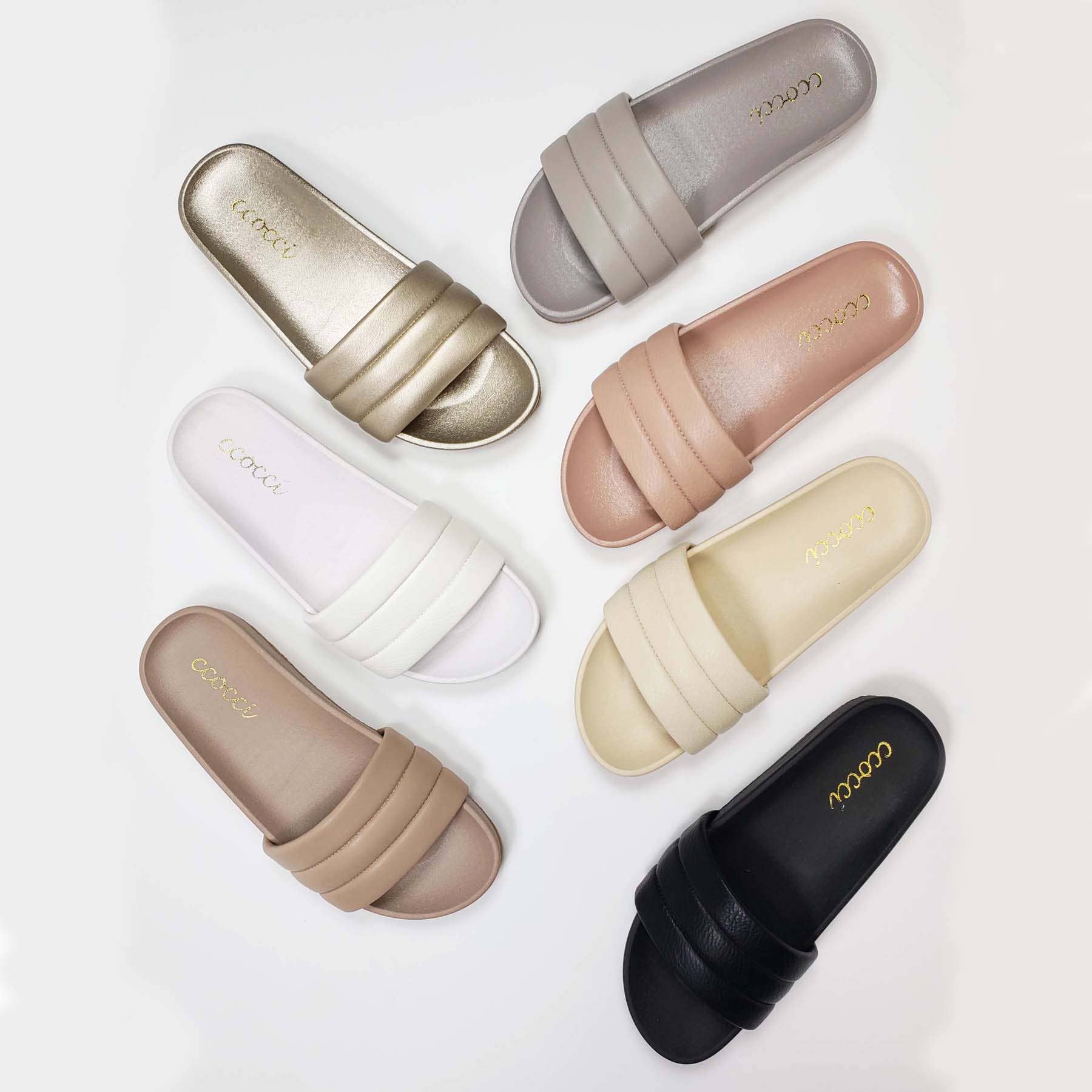 CCOCCI - Wholesale Badslippers - Dames - VOORGEVORMDE RUBBEREN SLIPSANDAAL MET GESTIPPELDE BOVENKANT1