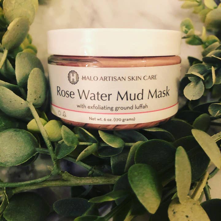 Rose Water Mud Mask | Exfoliating Mask | Luffah for wholesale by Halo Artisan Skin Care