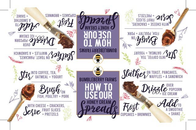 Bumbleberry Farms - Wholesale Honey - SHELF TALKER - How to Use Our Honey Cream Spreads2