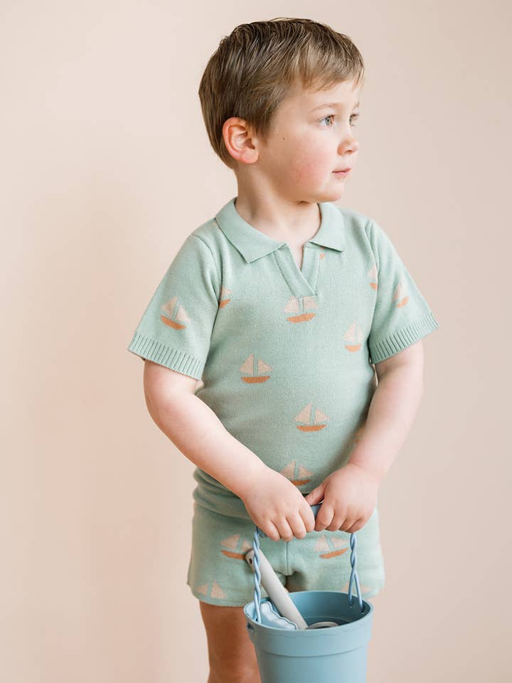 Theo Knit Short Seafoam for wholesale by Dear Hayden