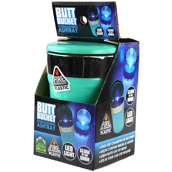 Smokezilla Glow In The Dark Butt Bucket Ashtray - 6/Display for wholesale by Novelty Brands