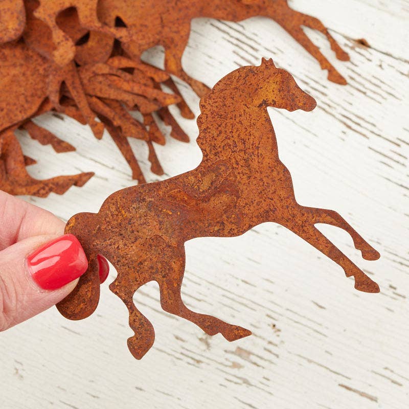 Factory Direct Craft - Wholesale Cutouts -  Rusted Tin Horse Cutouts (Pack of 2 Rusty Metal Shapes)1