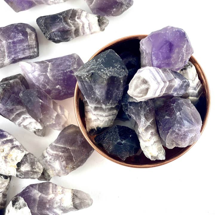 Rock Paradise - Wholesale Spiritual stone/crystal - 1/2 lb Chevron Amethyst Crystal Raw Points - (TS-55)2