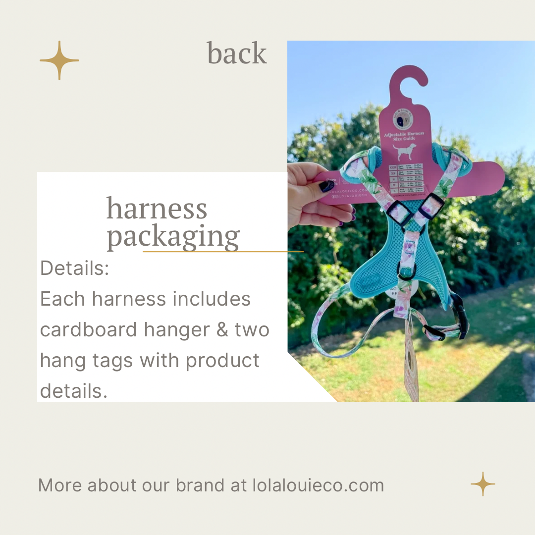 Lola & Louie co. - Wholesale Pet Harness - Dog - Adjustable Harness- Monstera6