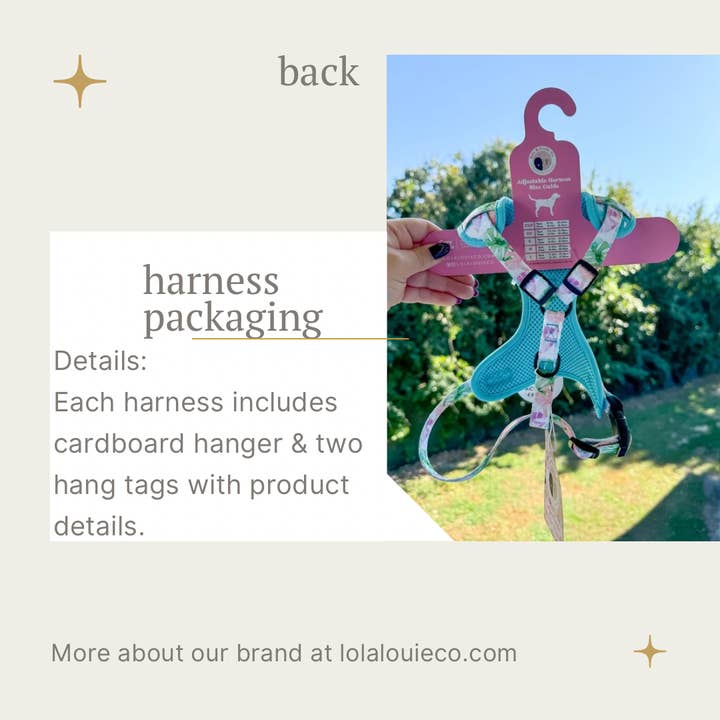 Lola & Louie co. - Wholesale Pet Harness - Dog - Adjustable Harness- Monstera6