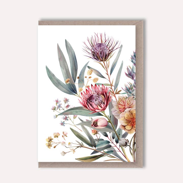 AUSTRALIAN FLORALS greeting card - Card C for wholesale by Scattered Seed Co