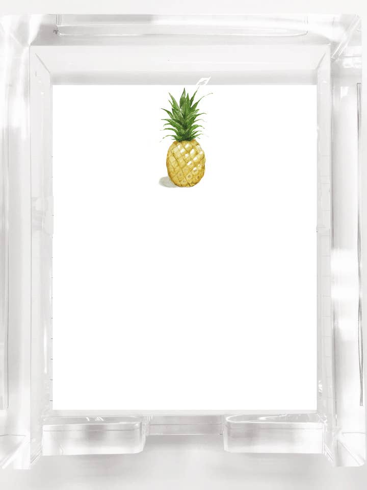 Acrylic Note Pads, Unpadded - SNS163 Pineapple for wholesale by Stevie Streck Designs