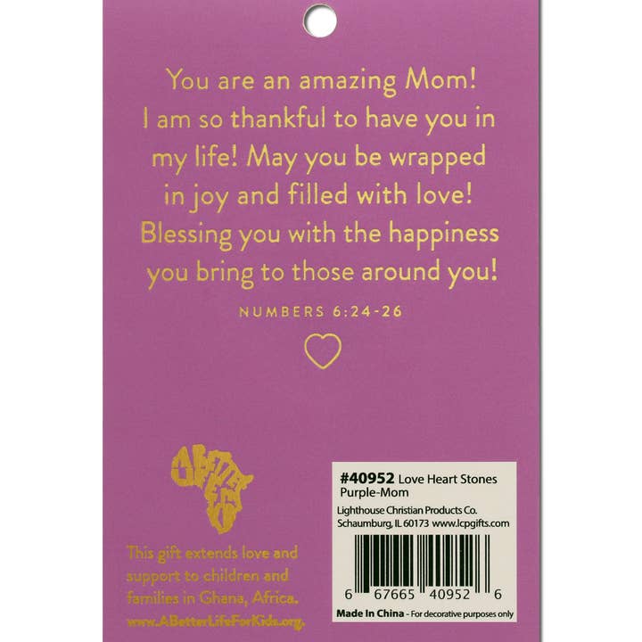 Dicksons - Wholesale Decorative Tabletop Object - LCP Heart Stone Card I Love You Mom1