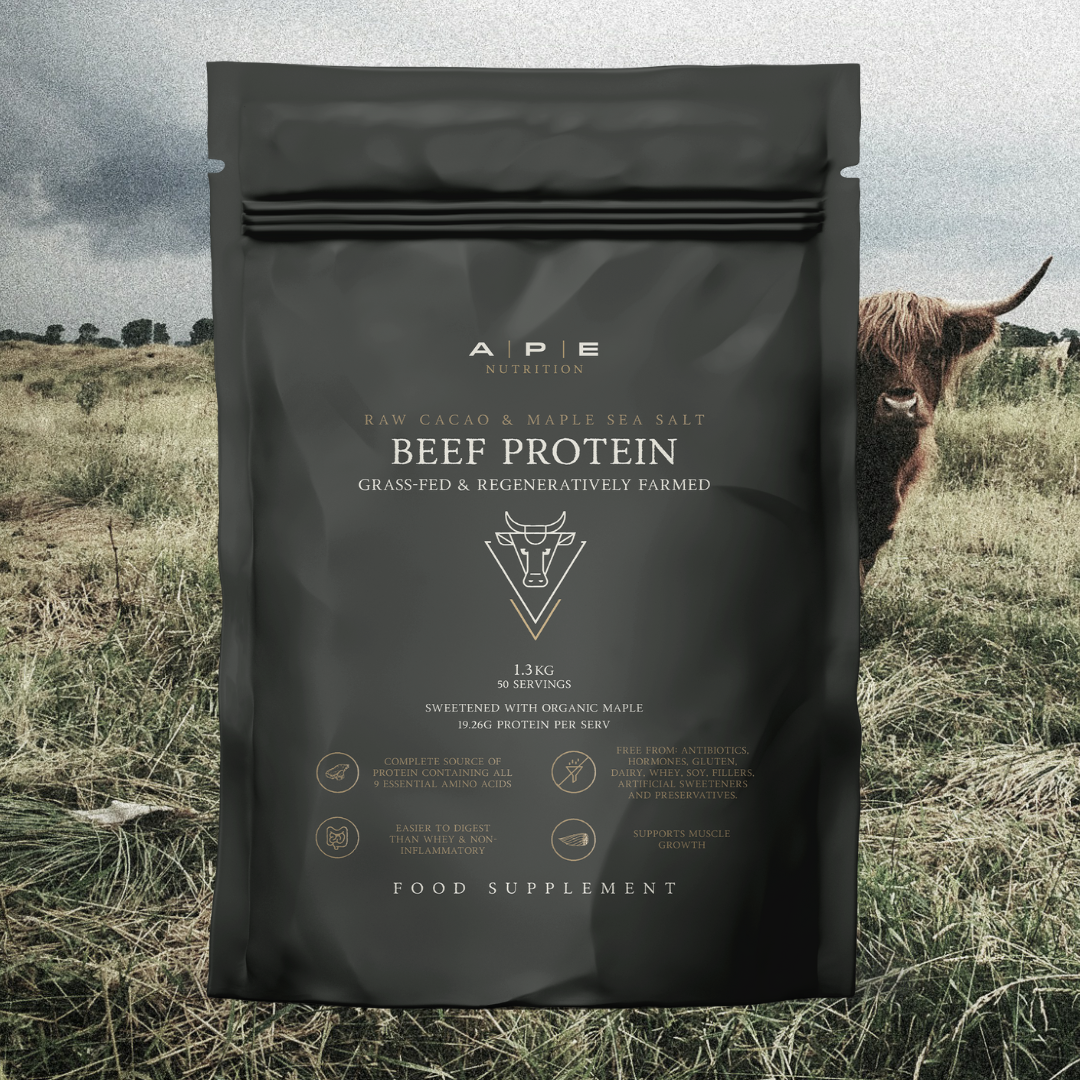 APE Nutrition – wholesale Protein/superfood powder – Grass-Fed Beef Protein | Raw Cacao & Maple Sea Salt1