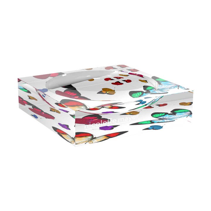 Butterflies Original Acrylic Candy Catchall Dish for wholesale by Nicolette Mayer Collection
