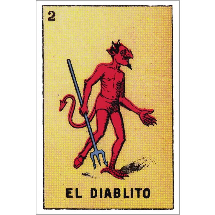 Postcard. El Diablito. Little Devil. Mexican Figuritas. for wholesale by VisionWorks LLC