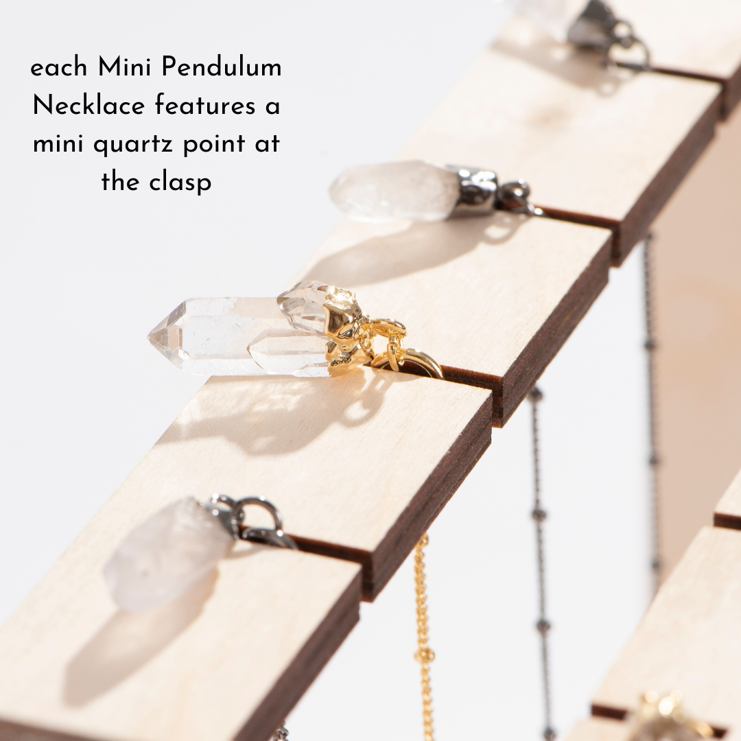 GeoCentral - Wholesale Pendant/Charm Necklace - Mini Crystal Pendulum Necklace: Clear Quartz (From Brazil)4