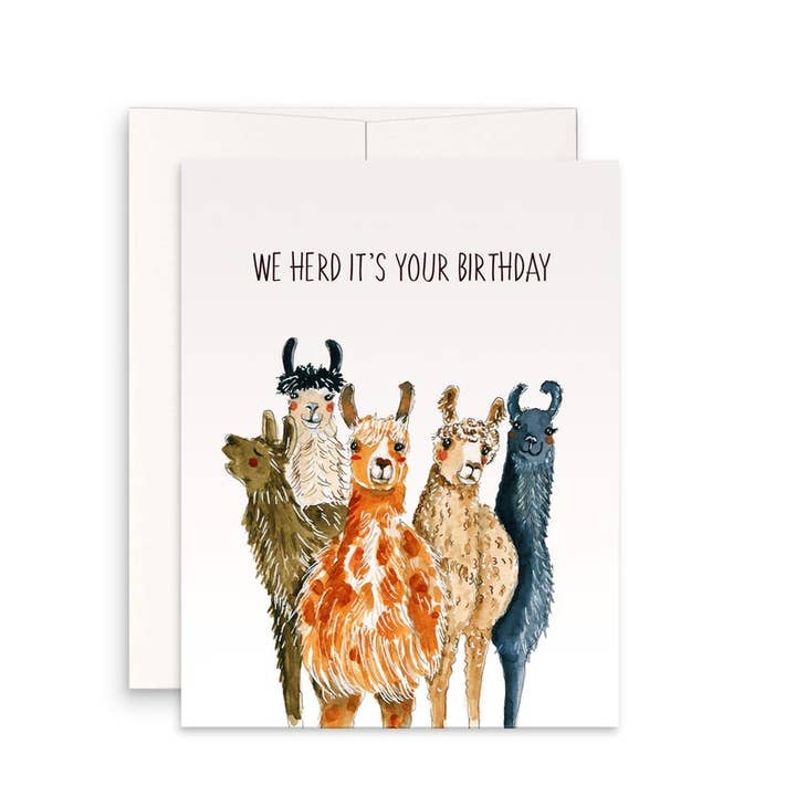Liyana Studio - Wholesale Birthday Card - Llamas Friends Herd - Funny Birthday Card