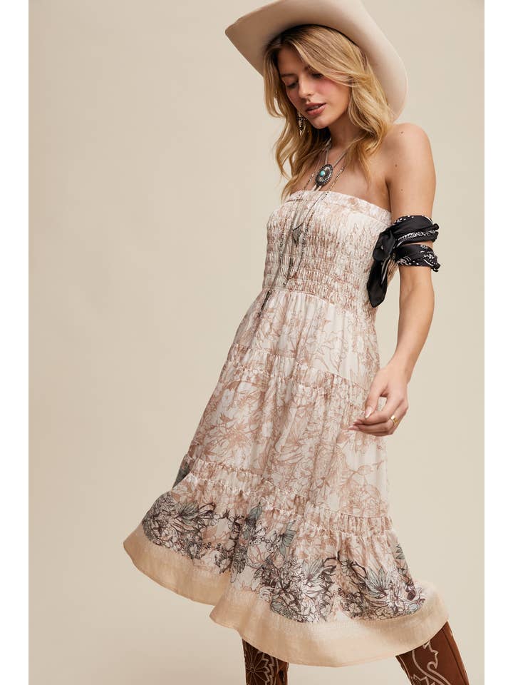 Listicle - Wholesale Skirt - Women's - Convertible Bohemian Smocked Maxi Skirt & Tube Dress35