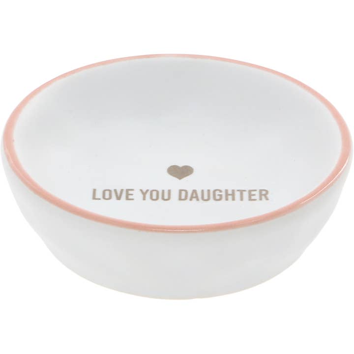 Pavilion - Wholesale Jewelry Dish - Love You Daughter - 2.5" Trinket Dish