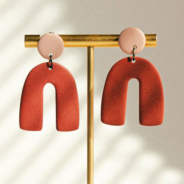 Lola | Organic Arch Polymer Clay Earrings for wholesale by Morning Lola
