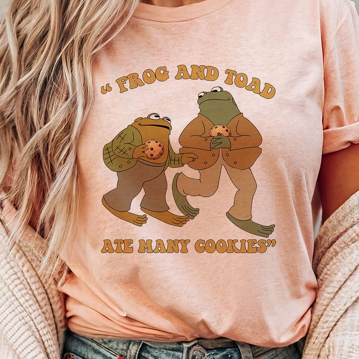 House Of Rodan - Wholesale T-Shirt (Graphic) - Women's - Frog & Toad Ate Cookies - Cottagecore Meme Book T-Shirt