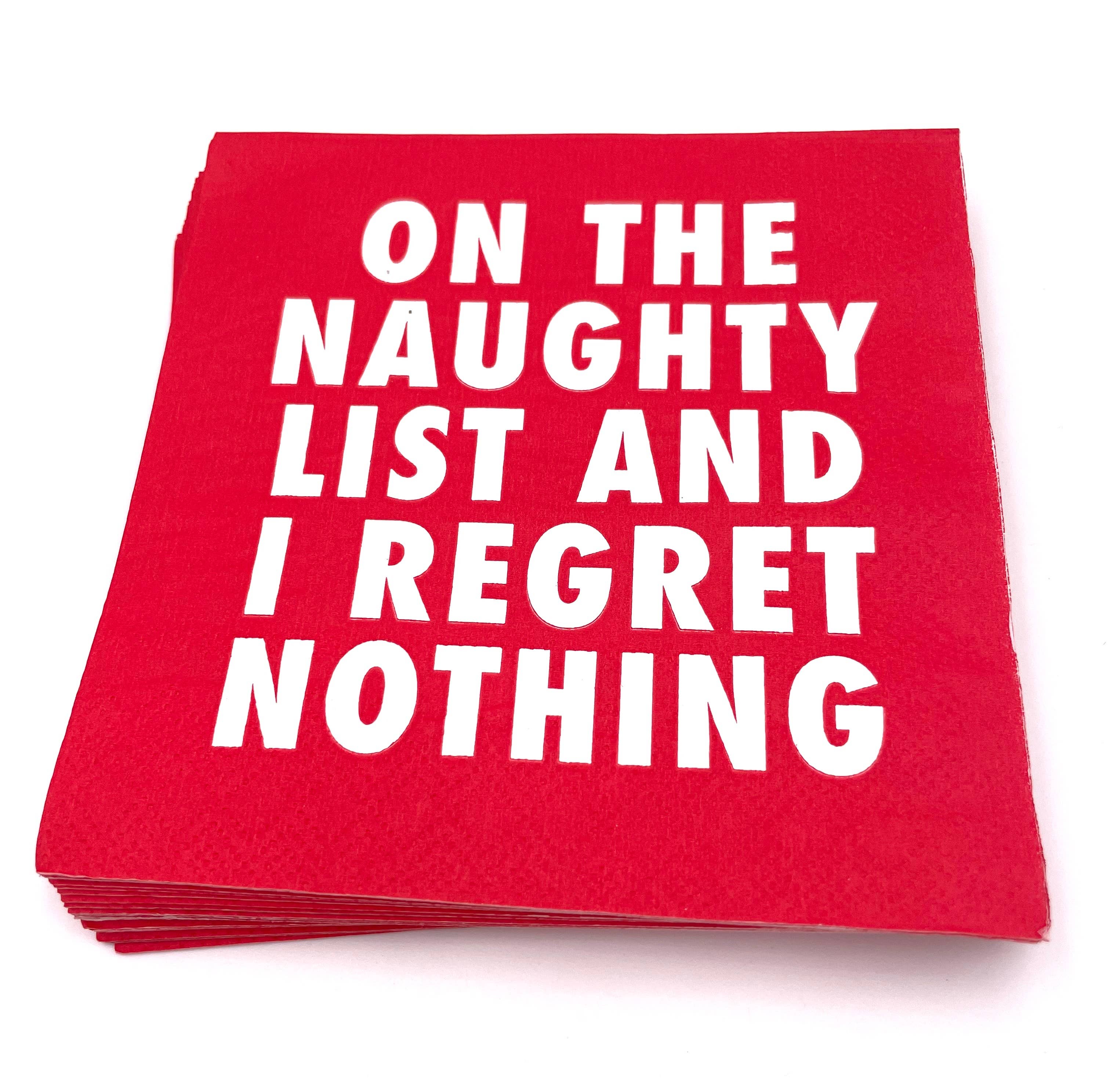 soiree-sisters - Wholesale Disposable Napkin - Christmas Cocktail Funny Napkins | I Regret Nothing1
