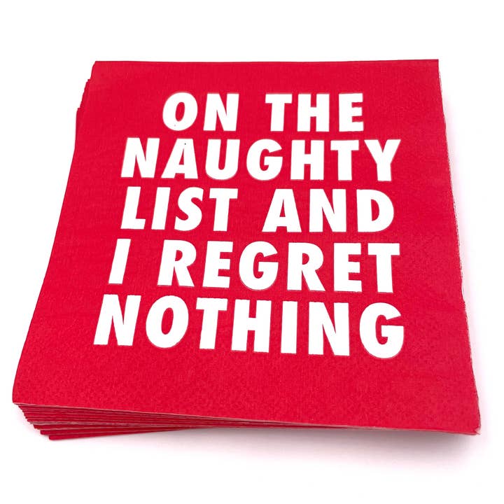 soiree-sisters - Wholesale Disposable Napkin - Christmas Cocktail Funny Napkins | I Regret Nothing1