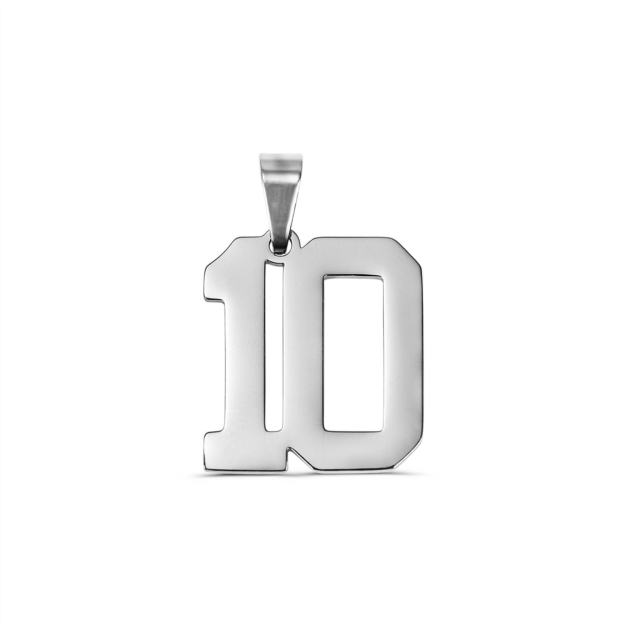 WJW - Wholesale Individual Charm/Pendant - Stainless Steel Sport Number Pendants10