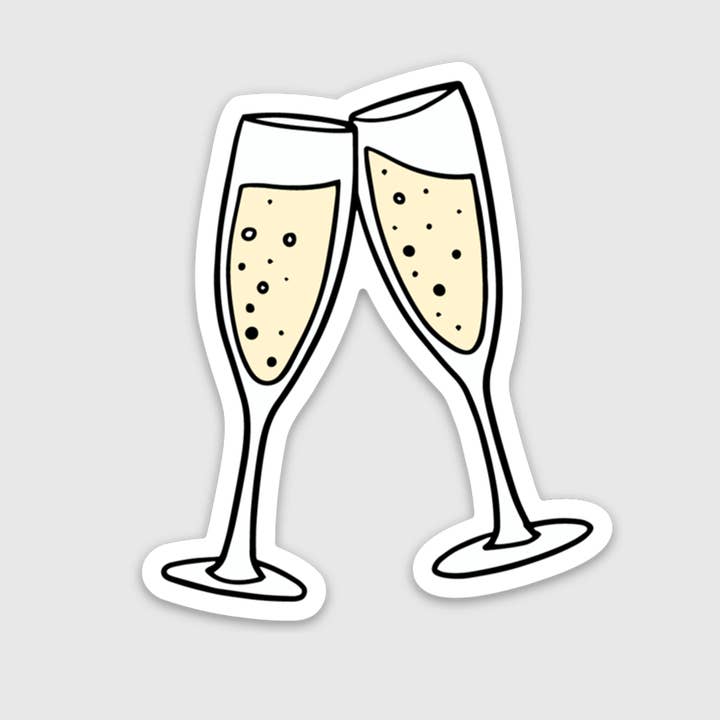 Sticker verres à champagne pour la vente par Brittany Paige