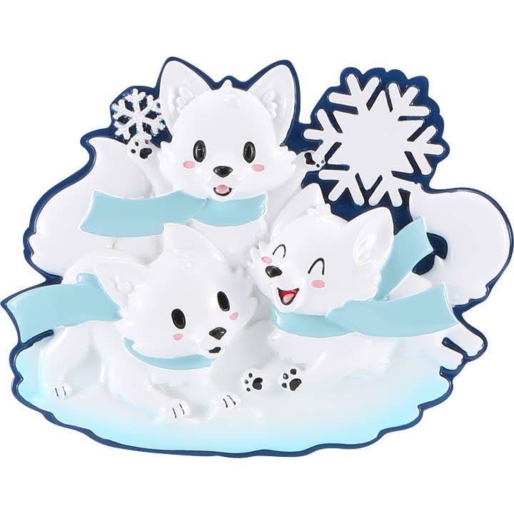 PolarX Ornaments - Wholesale Ornament - Arctic Fox Family Personalized Ornament