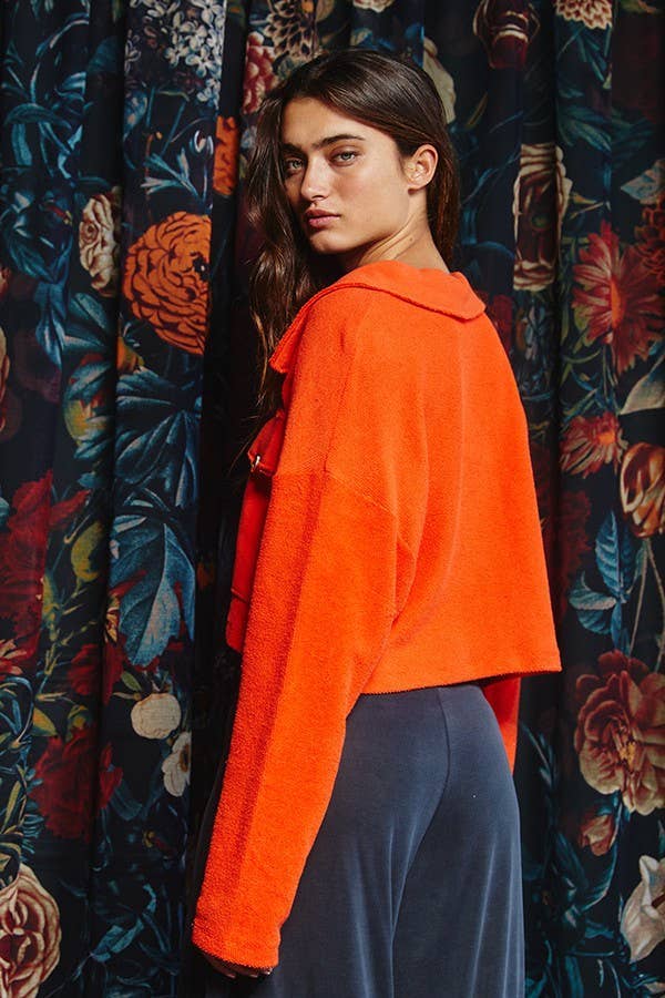 LAVENDER T1602 OUTLET SALE Cropped Shirt Jacket Shacket for wholesale on Faire13