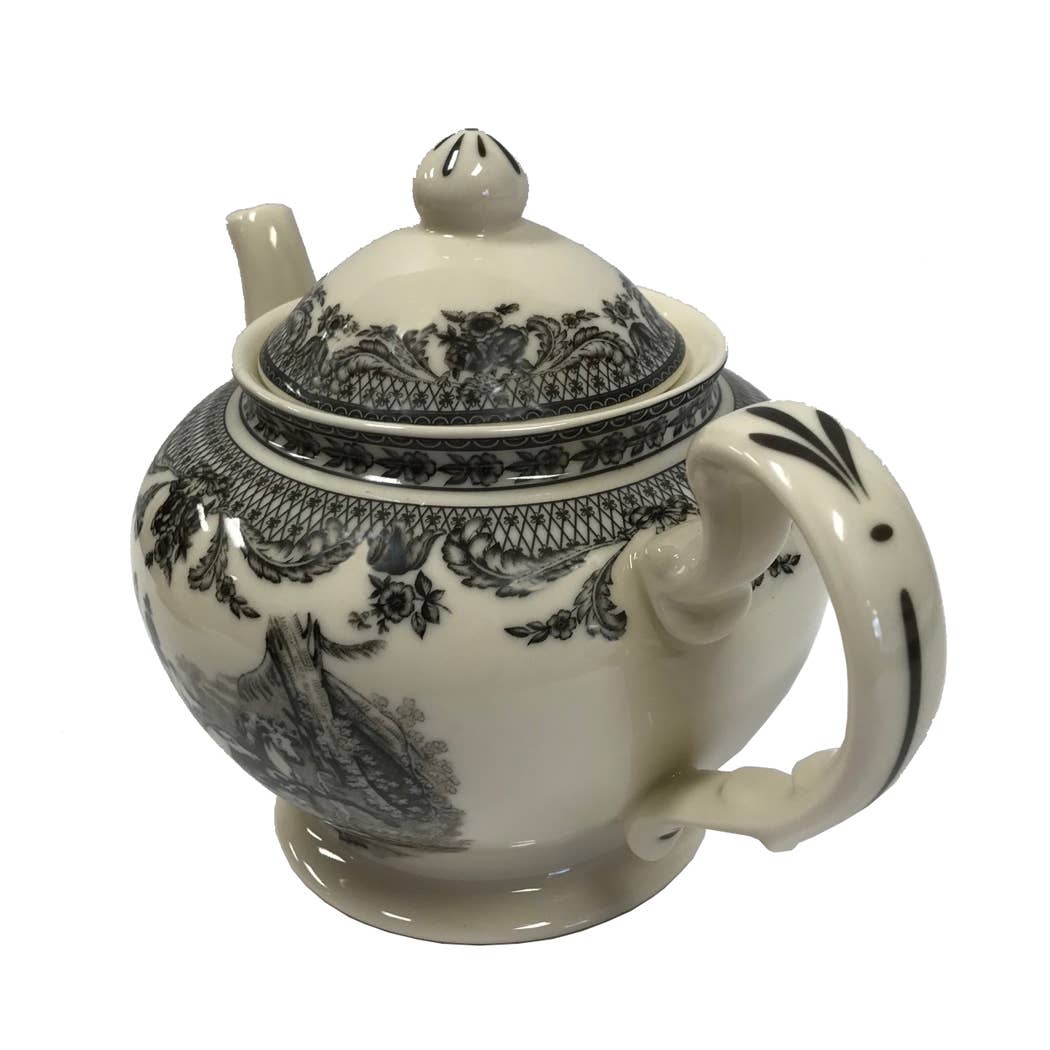 Madison Bay Co. - Historical Home Decor Reproductions - Wholesale Tea pot - Equestrian Transferware Porcelain Teapot, 9-1/4"2