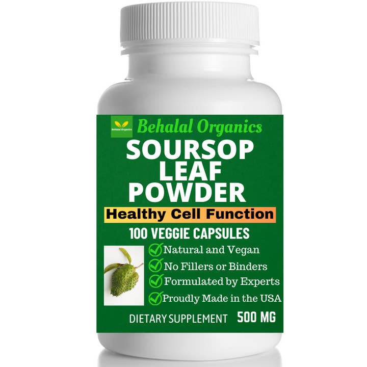 Behalal Organics - Wholesale Oral Supplement/Vitamin - Soursop Leaf Powder Capsule For Healthy Cell Function 500mg0