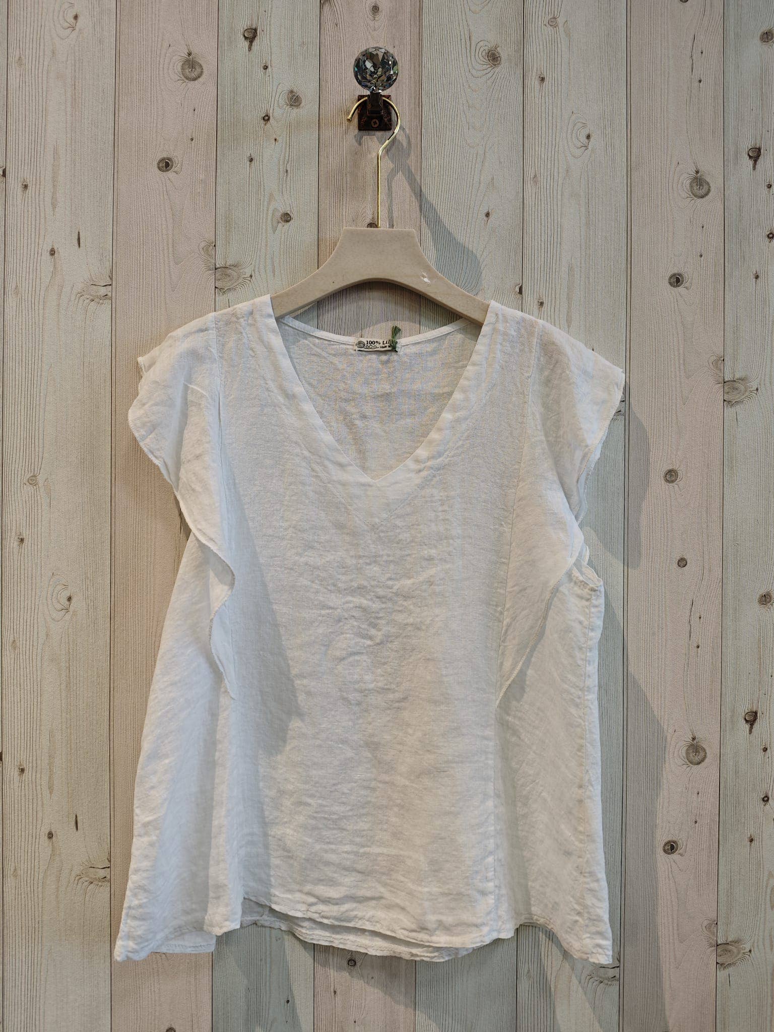 Linen & More – Blusa - Mulher por atacado – Camiseta com mangas bufantes 100% linho9