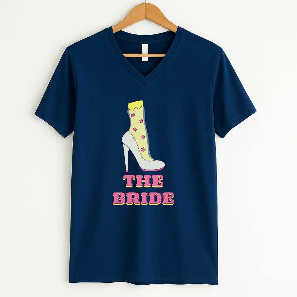 Adorb Custom Tees - Wholesale Screen Printed T-Shirt - Women's - 🍾 Team Bride & The Bride 💍 Bachelorette Party Matching V-Neck T-Shirts10