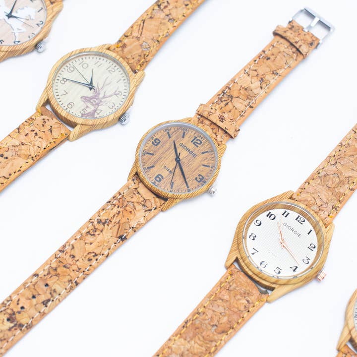Meninas Bonitas Cork - Venta al por mayor Reloj de pulsera - Mujer - Reloj de corcho natural WA-392 *no incluye caja
