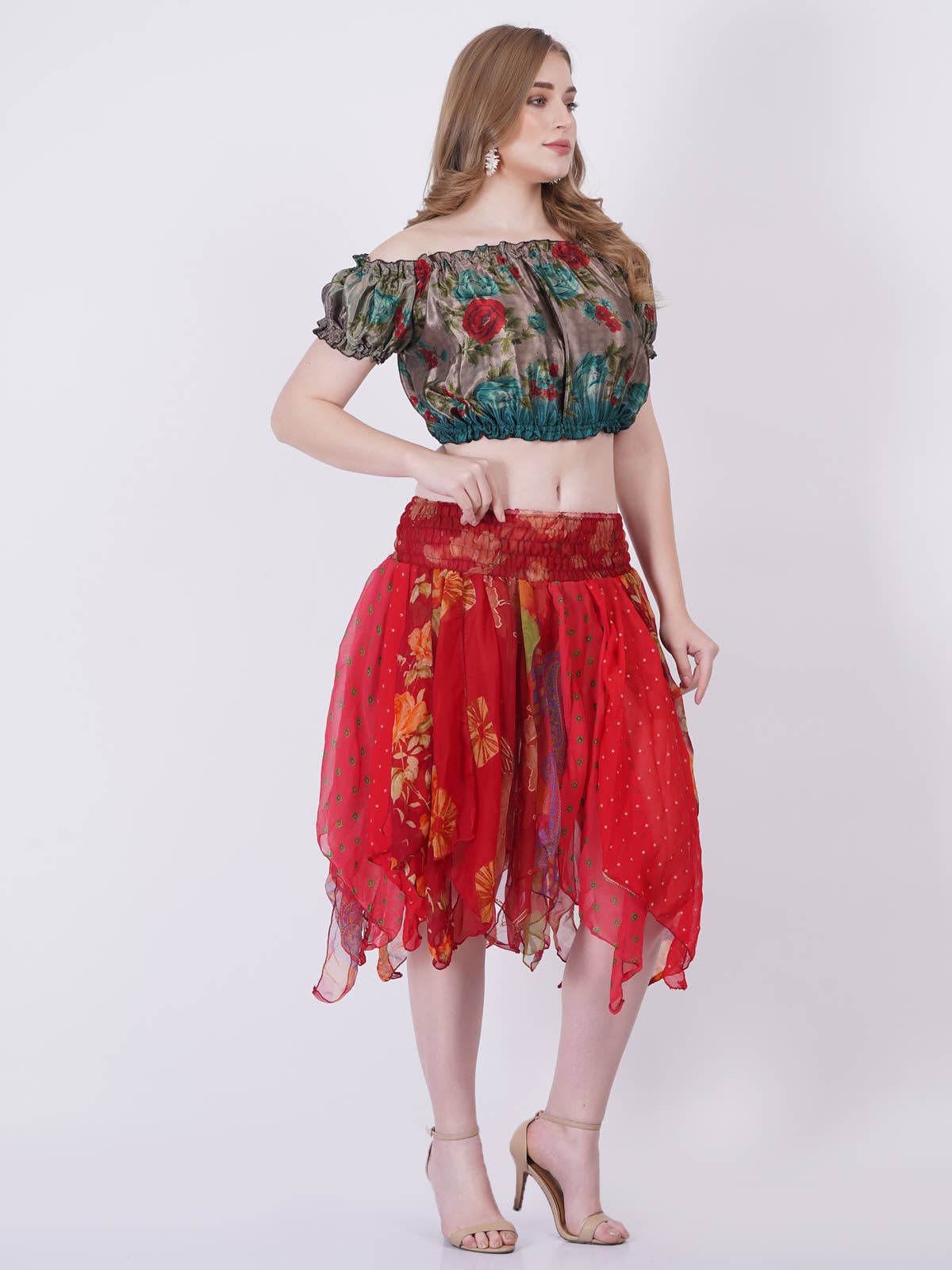 Wevez - Wholesale Skirt - Women's - Women Chiffon Pixie Elastic Waist Asymmetric Skirt Wholesale5