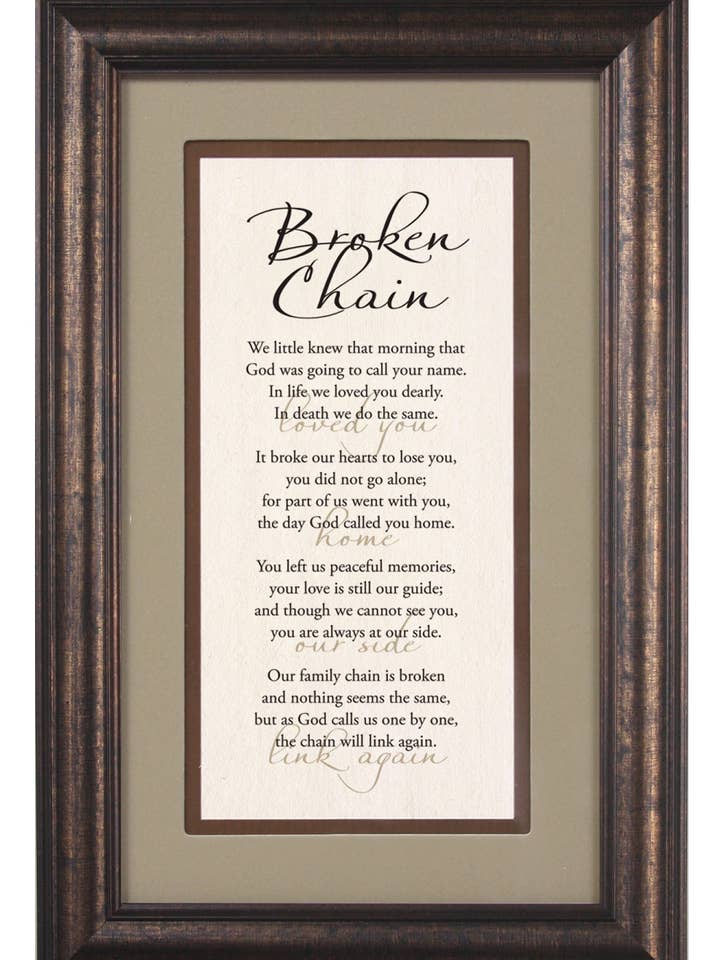 Broken Chain - Traditioner indrammet kunst 8,5 X 12,5 for engroshandel hos Dexsa