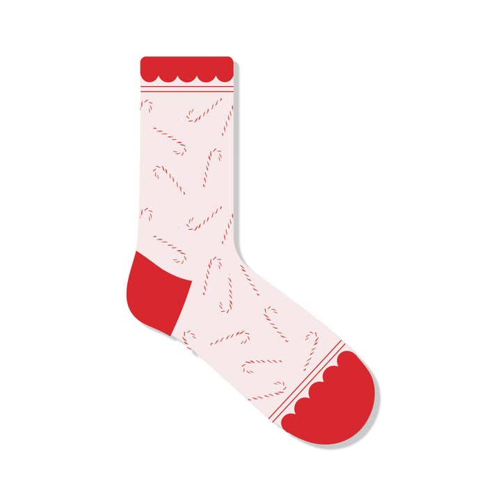 My Mind’s Eye - Wholesale Socks - Unisex - WHM1052 - Whimsy Santa Candy Cane Socks