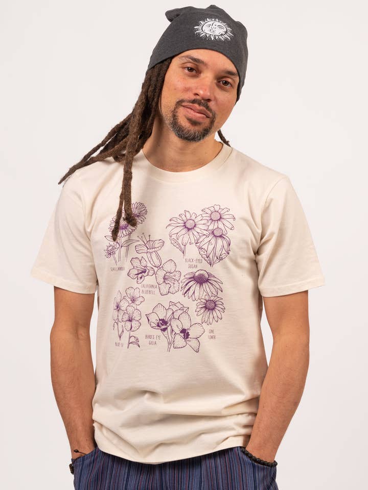 Flower Botanical Organic T-Shirt - Unisex for wholesale by Soul Flower