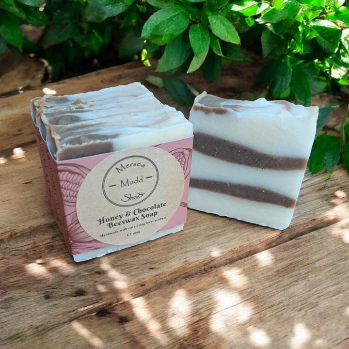 Honey & Chocolate Beeswax Soap Bar 100g for wholesale by Mersea Mudd Shack Ltd