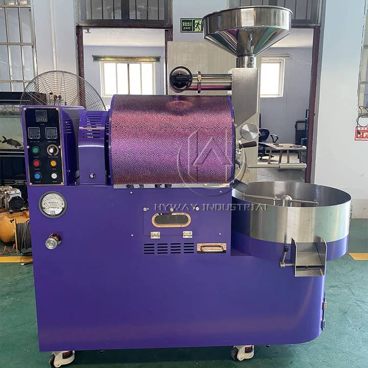 HW-7kg Gas Heating Double Drum Cast Iron Stainless Steel Hot air Heating Coffee Roasters Coffee Bean Coffee Roaster Machine for wholesale by Ivy Royal