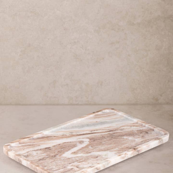GAURI KOHLI - Wholesale Decorative Tray - Clover Marble Tray - 14.75" L x 9" W