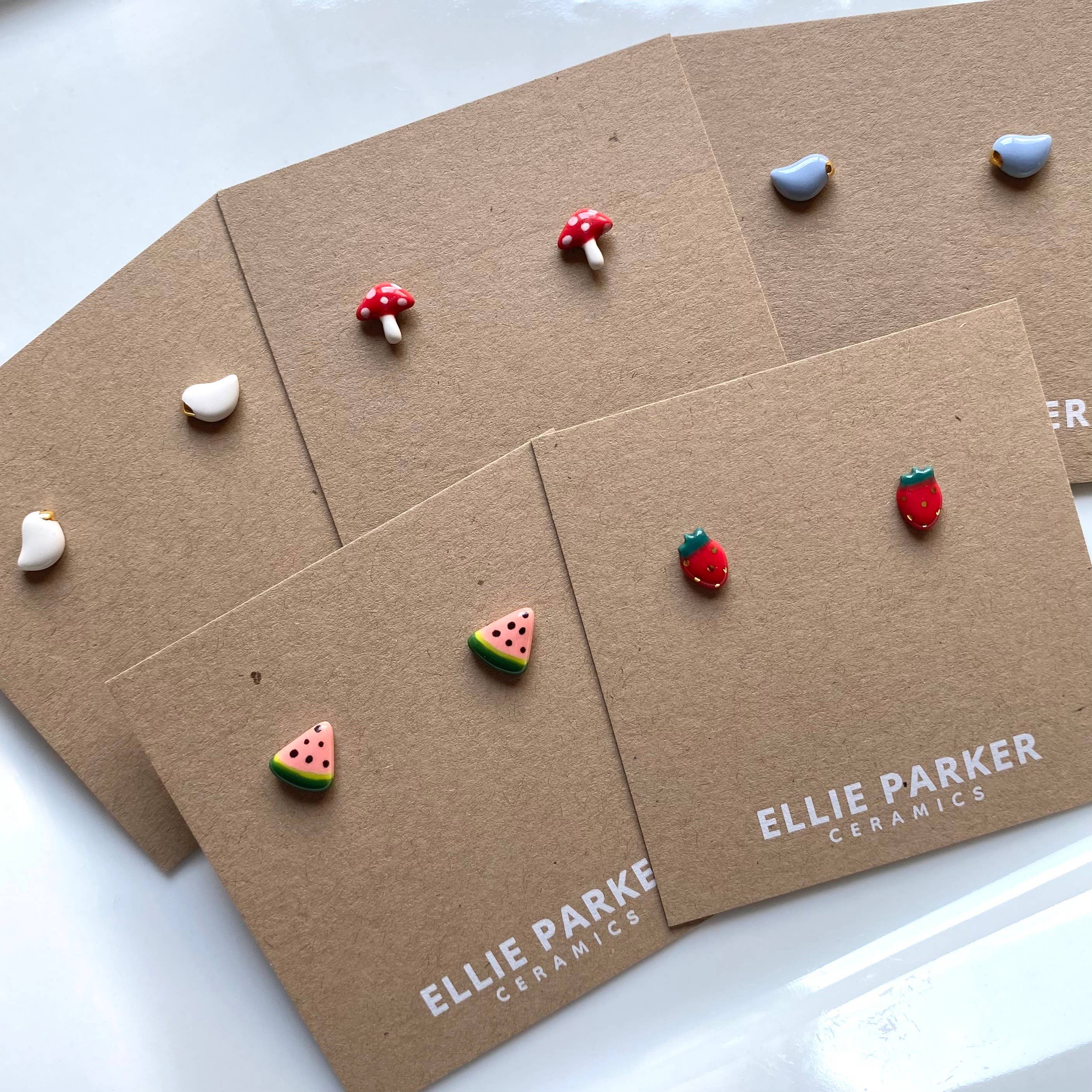 Ellie Parker Ceramics – wholesale Stud/post earrings – Watermelon Earring Ceramic Stud2