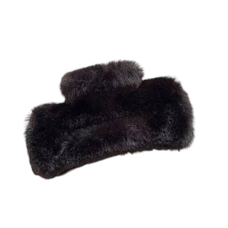 Mavi Bandz - Wholesale Hair Clip - Women's - Furry Fuzzy Large Hair Claw Clips in Black, Gray, Oatmeal1
