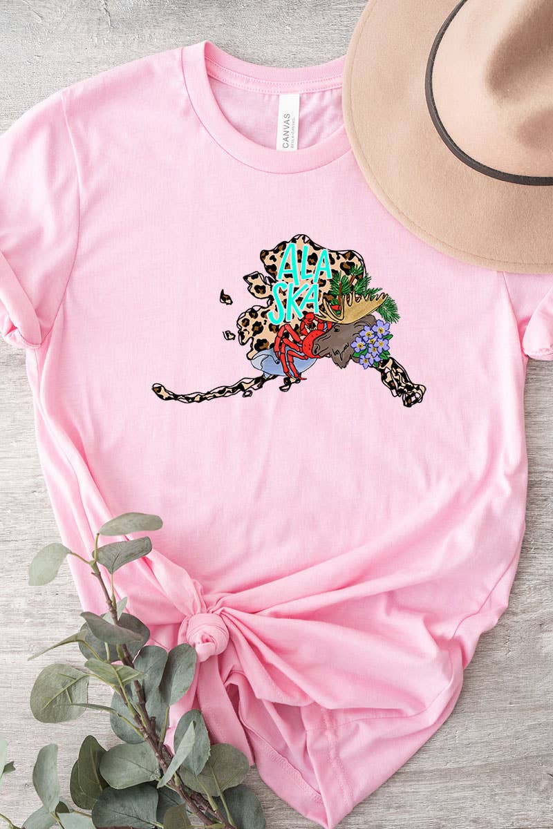 COLORBEAR – wholesale T-shirt med logga - Dam – Alaska STAT HANDRITAD GRAFISK T-SHIRT13