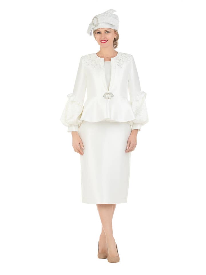 Costume à jupe Balloon Slv Peplum Jkt, 3 pièces pour la vente par Giovanna