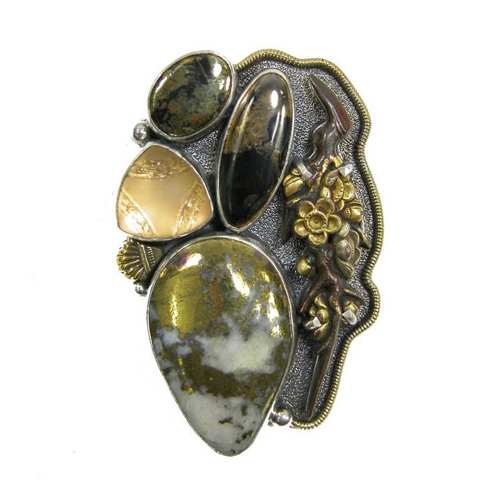 Menuki-Cluster Sterling-Pin-Anhänger für den Großhandel von Amy Kahn Russell