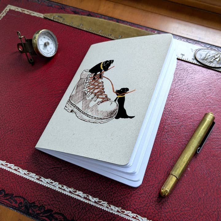 Hiking Boot Pup Pocket Notebook Set | Adventure Dog for wholesale by Soijen Illustrations